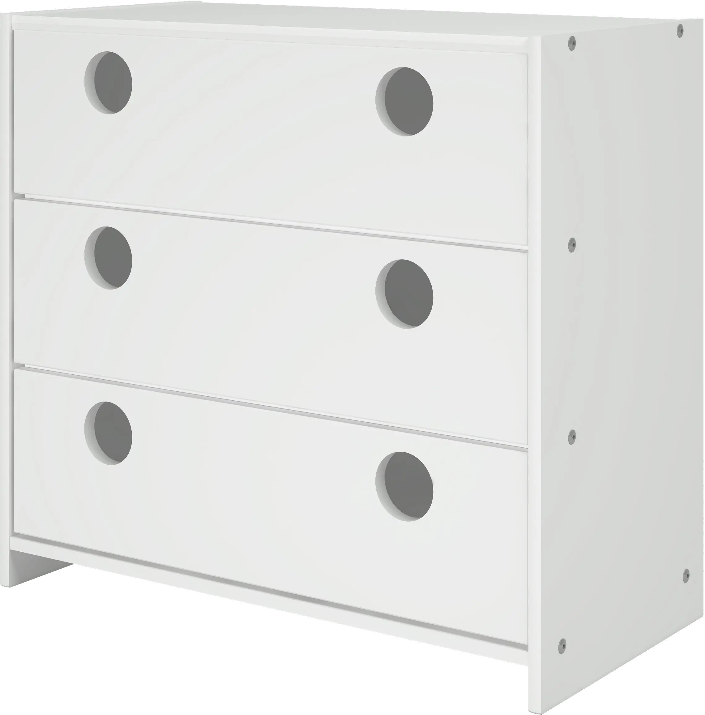 Boston White 3-Drawer Chest-1