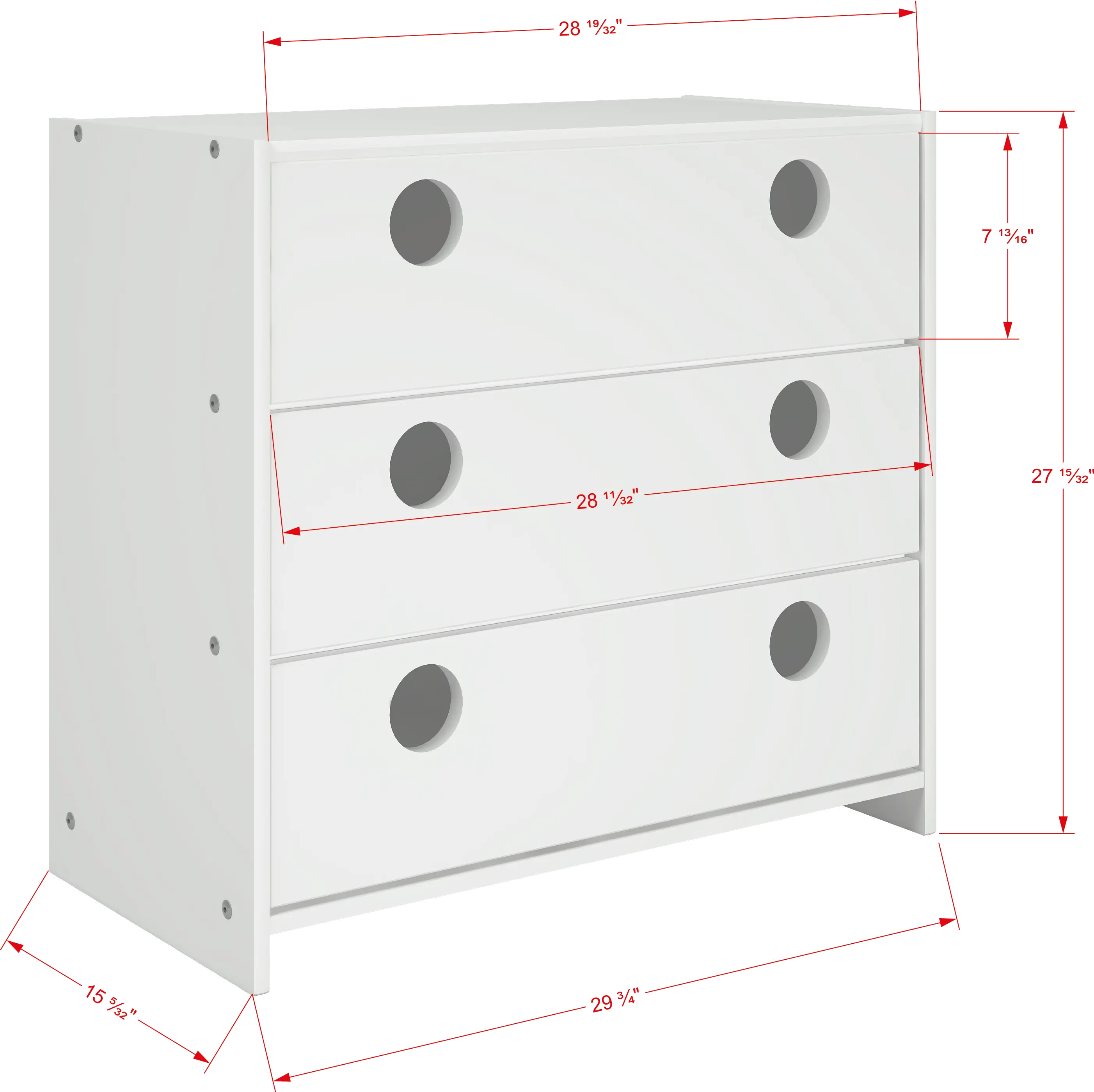 Boston White 3-Drawer Chest-2