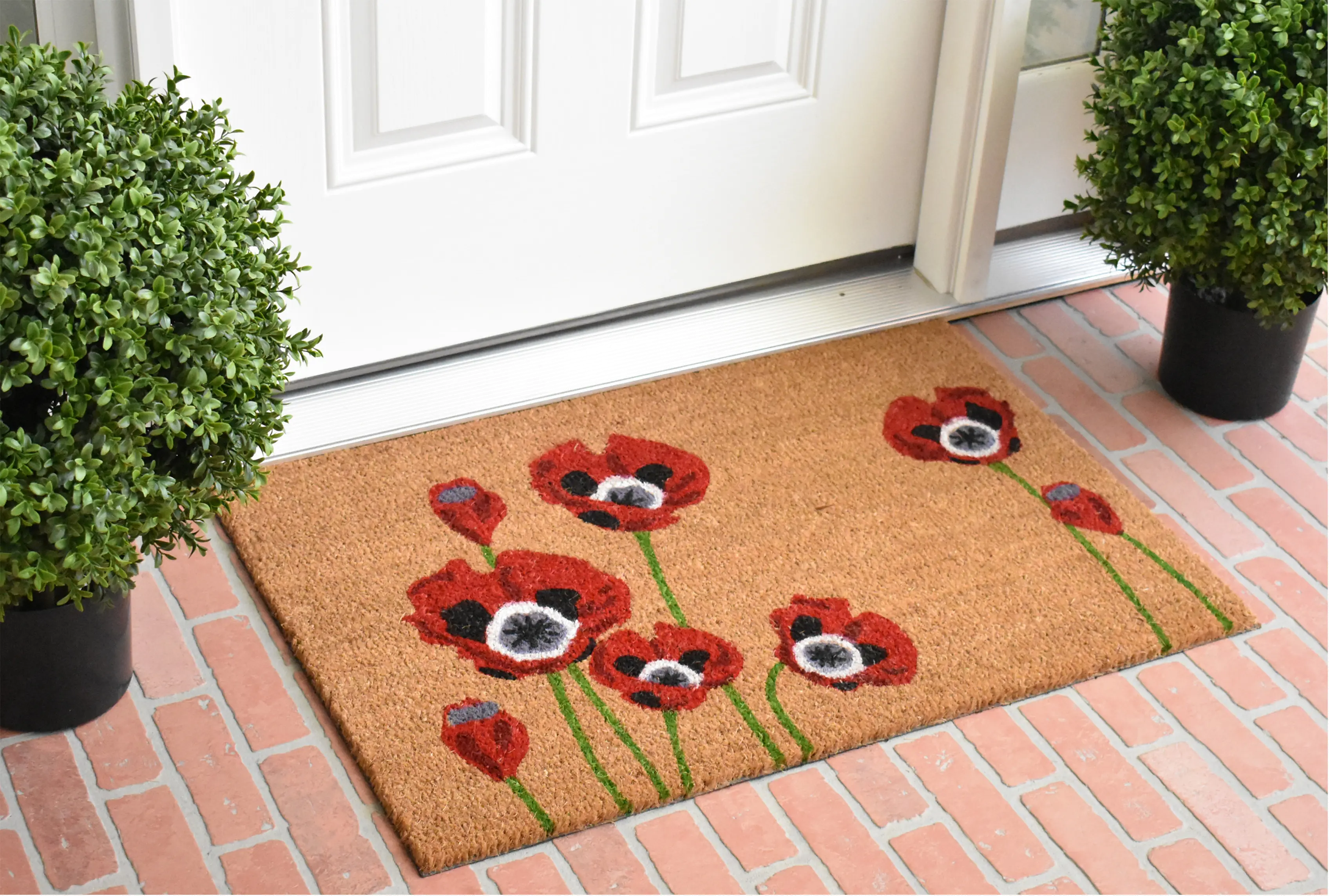 104032436 Red Poppies Doormat-3