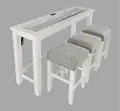 Urban Icon White Console Table with Stools