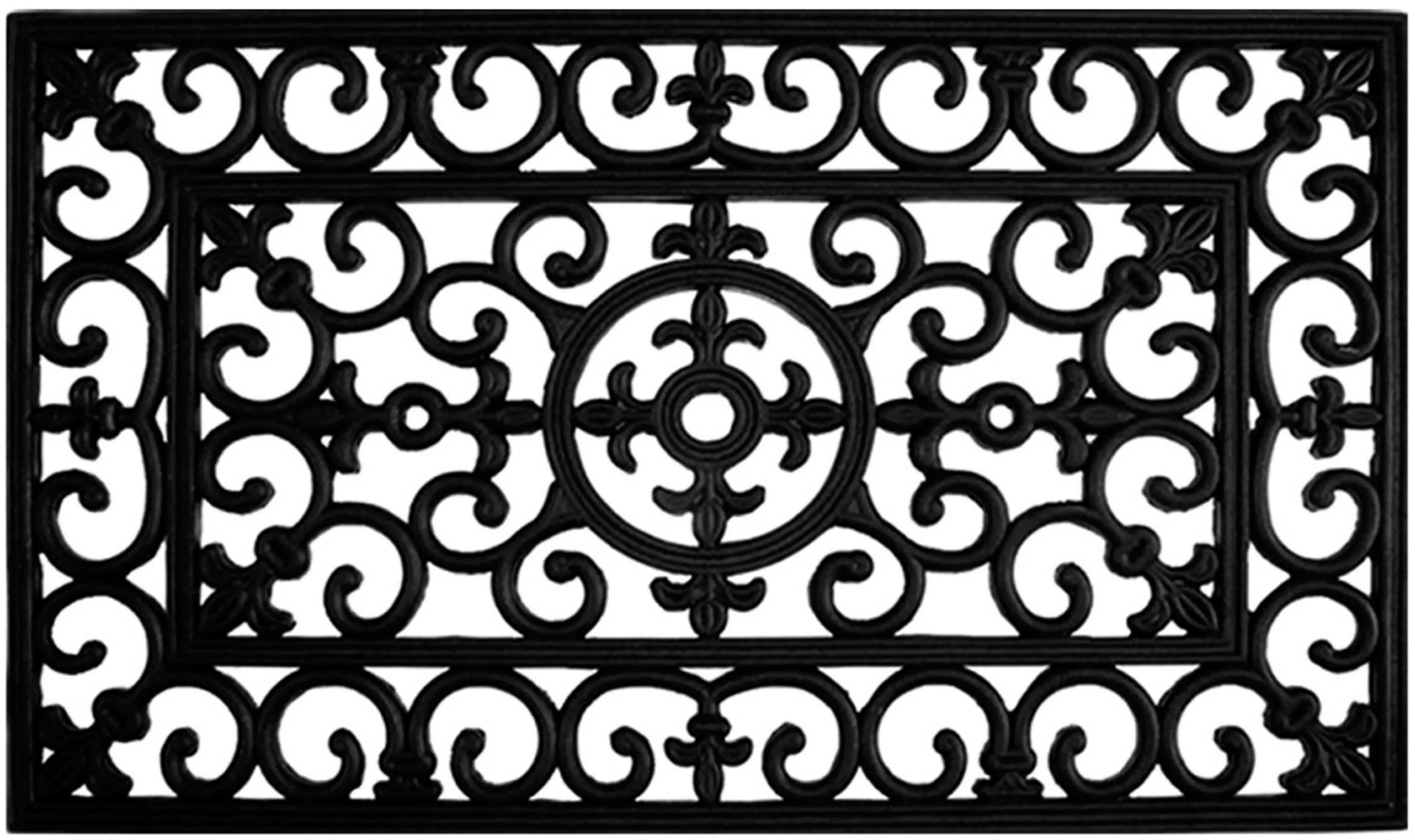 900092436 Fleur De Lis Rubber Doormat-1
