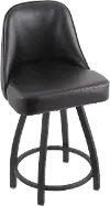 Grizzly Pewter Upholstered Swivel Counter Height Stool