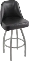 Grizzly Black Upholstered Swivel Bar Stool