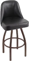 Grizzly Bronze Metal Upholstered Swivel Bar Stool