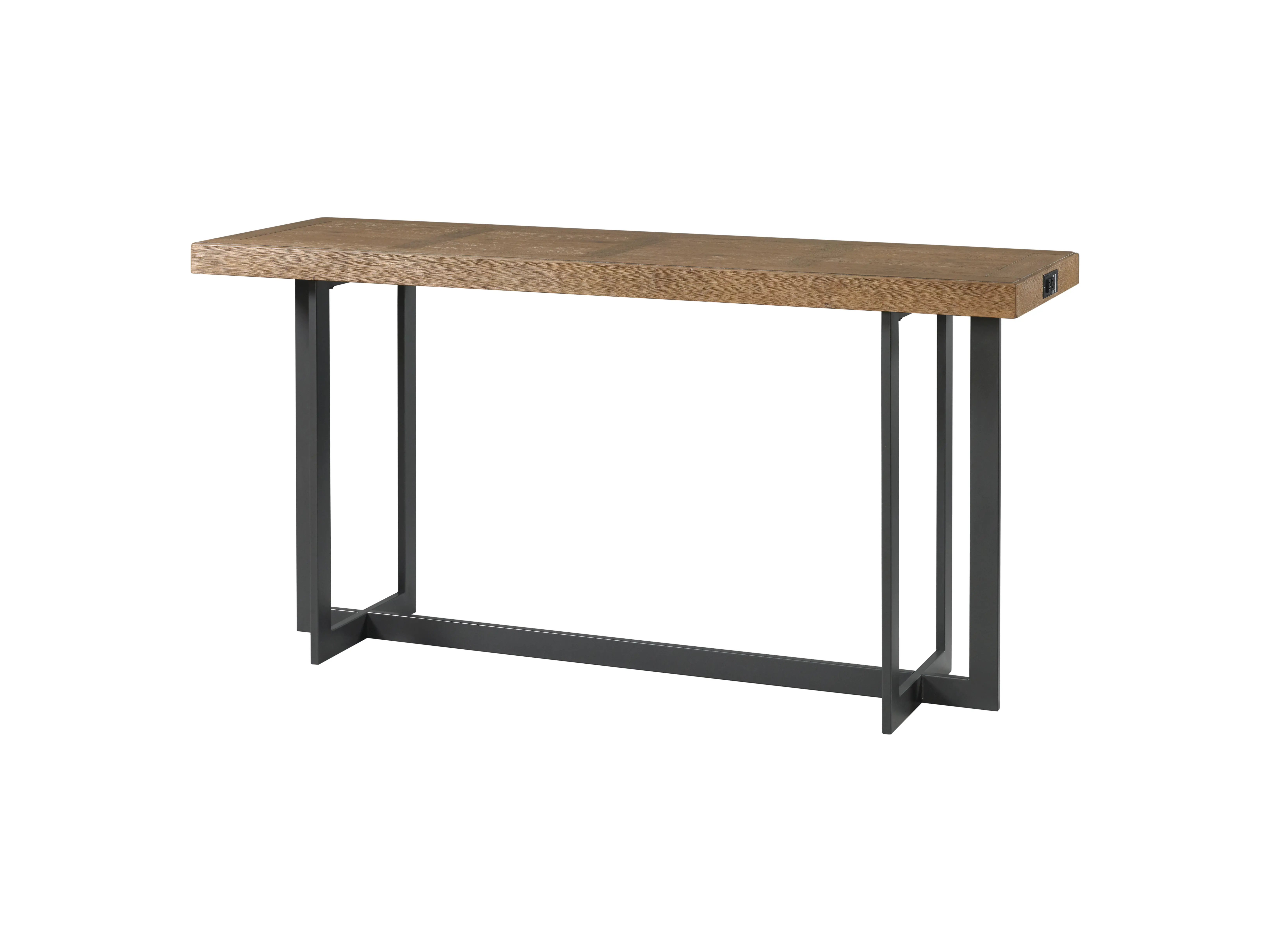 Eden Brown and Black Sofa Table with Upholstered Stools-6
