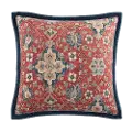 Melinda Red, Navy, Cream, and Green Washed Linen Euro Sham