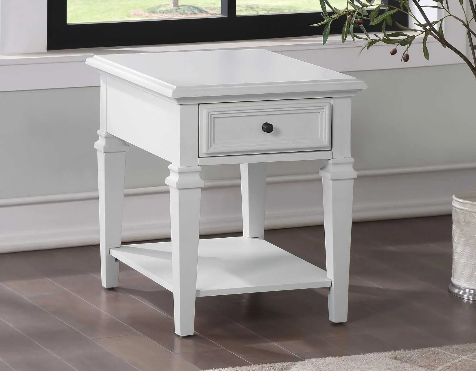 Charlestown White End Table-2