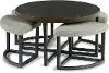 Yukon Brown and Gray Coffee Table and Stools