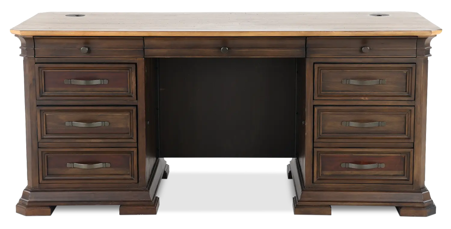 Sonoma Brown Double Pedestal Desk-1