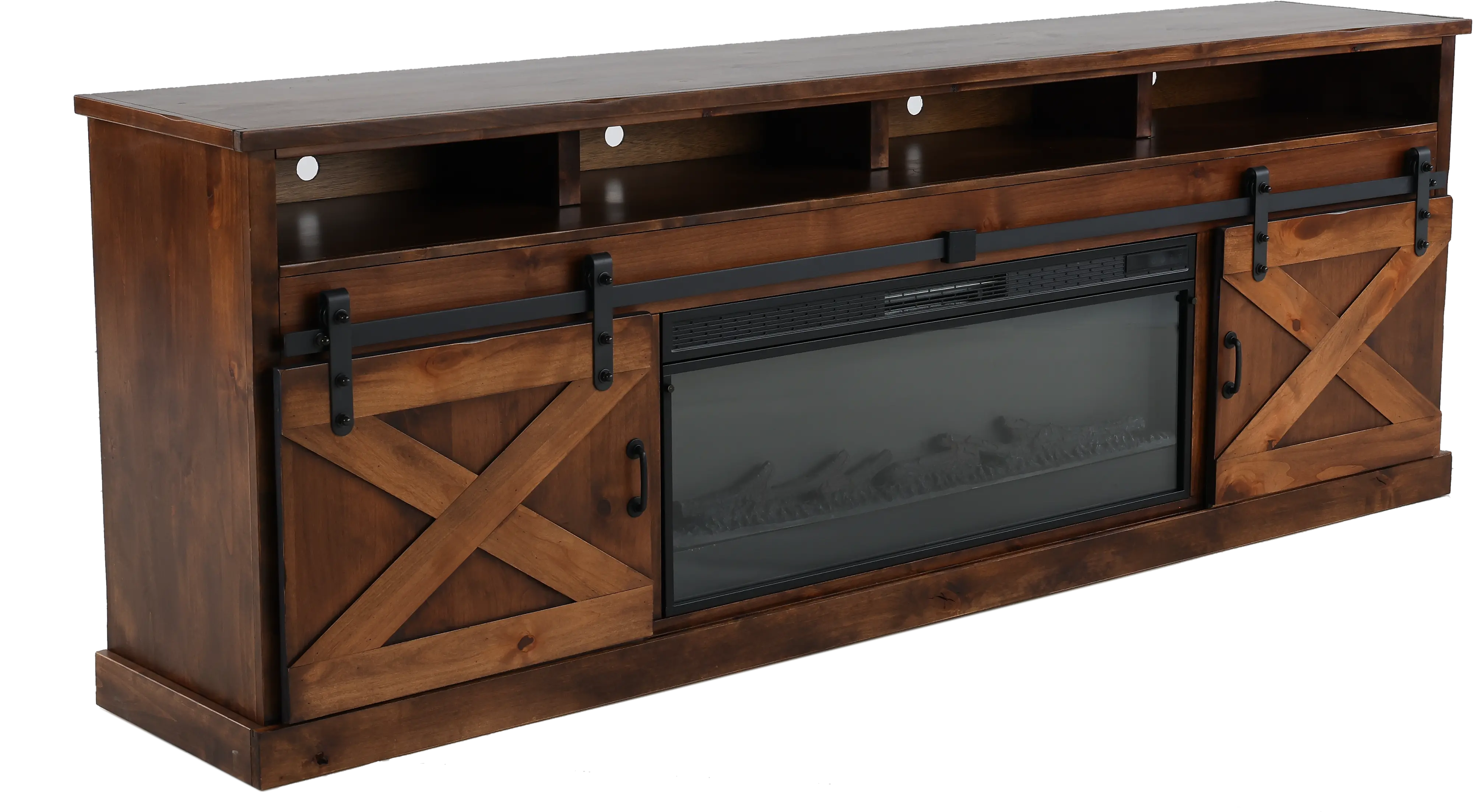 Farmhouse Brown 94 Fireplace TV Stand-2