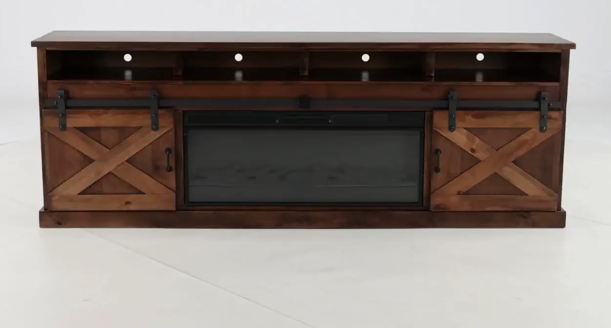 Farmhouse Brown 94 Fireplace TV Stand-4