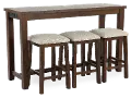 Jax Dark Brown Console Table with 3 Stools