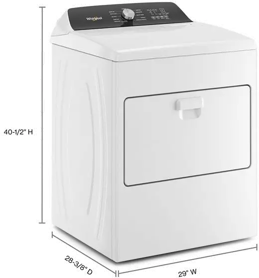 WGD5010LW Whirlpool Gas Dryer W5010 - White 7.0 cu ft-5