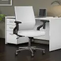 CH2701WHL-03 Laguna White Leather Mid Back Task Chair - Bush Furniture