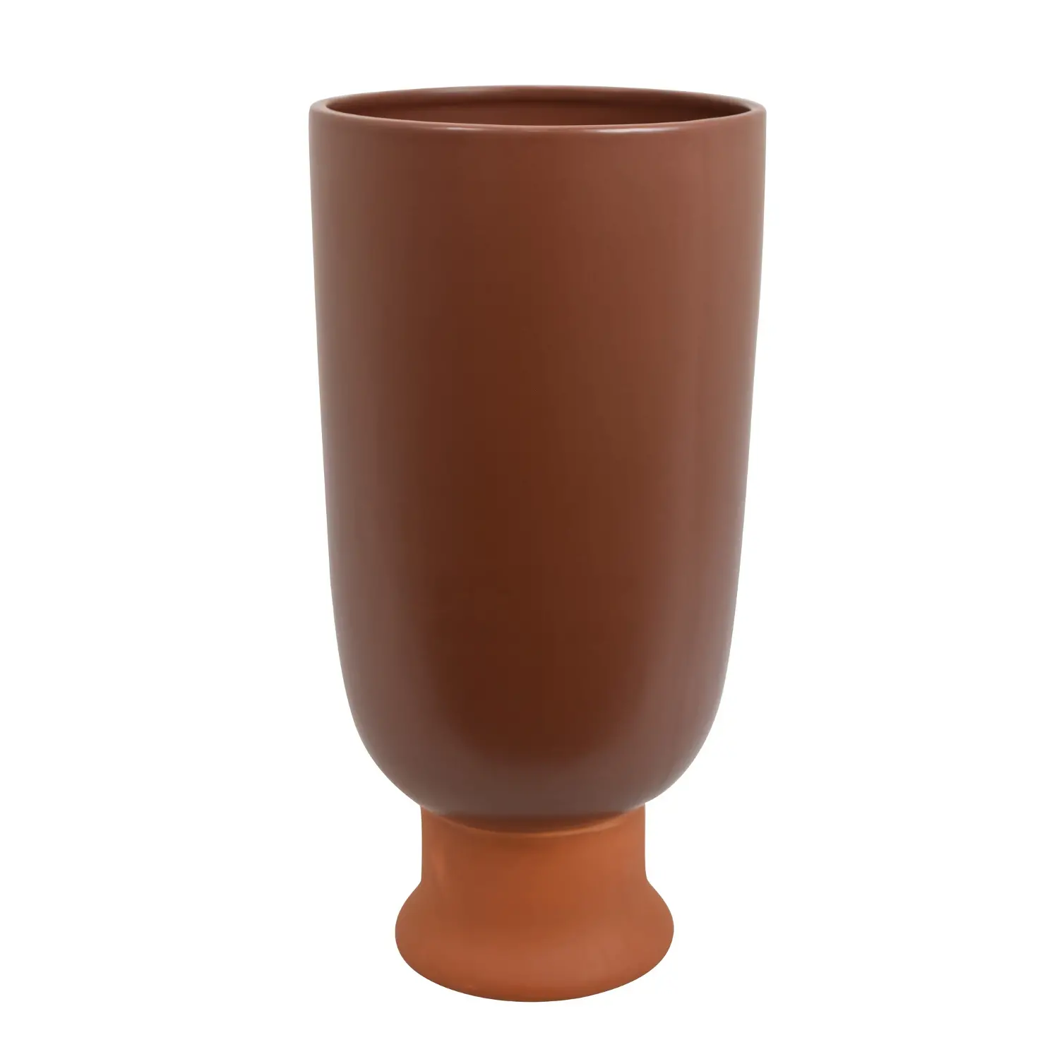 Earth Tone Ceramic Vase With Foot-1