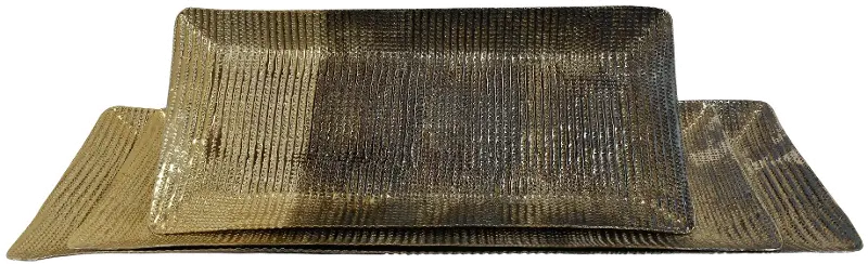 Medium Cobalt Blue and Gold Metal Tray