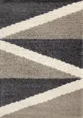 Rondo 8 x 11 Abstract Beige Cream Shag Rug