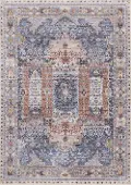 Monaco 8 x 11 Border Gray Blue Area Rug