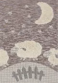 Kids 4 x 6 Counting Sheep Brown Area Rug