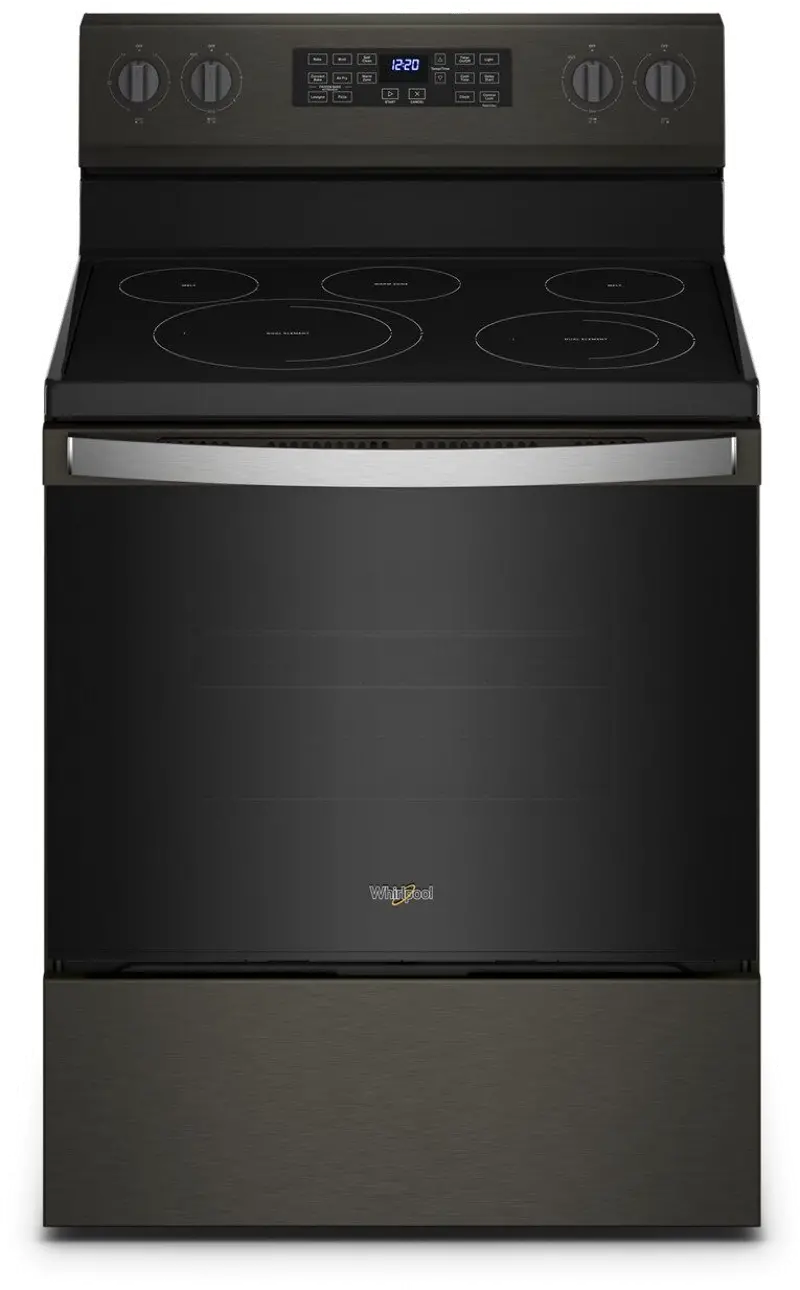 Whirlpool 5.3 cu ft Electric Range - Black Stainless Steel