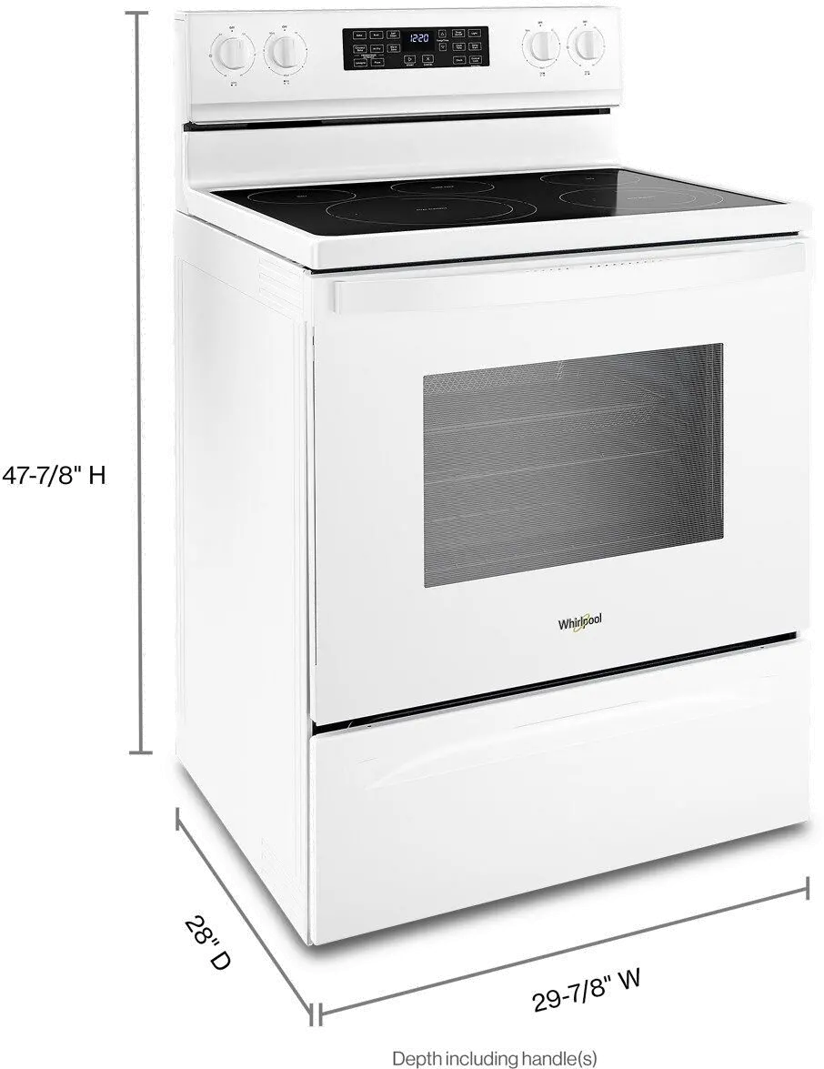 WFE550S0LW Whirlpool 5.3 cu ft Electric Range - White-8