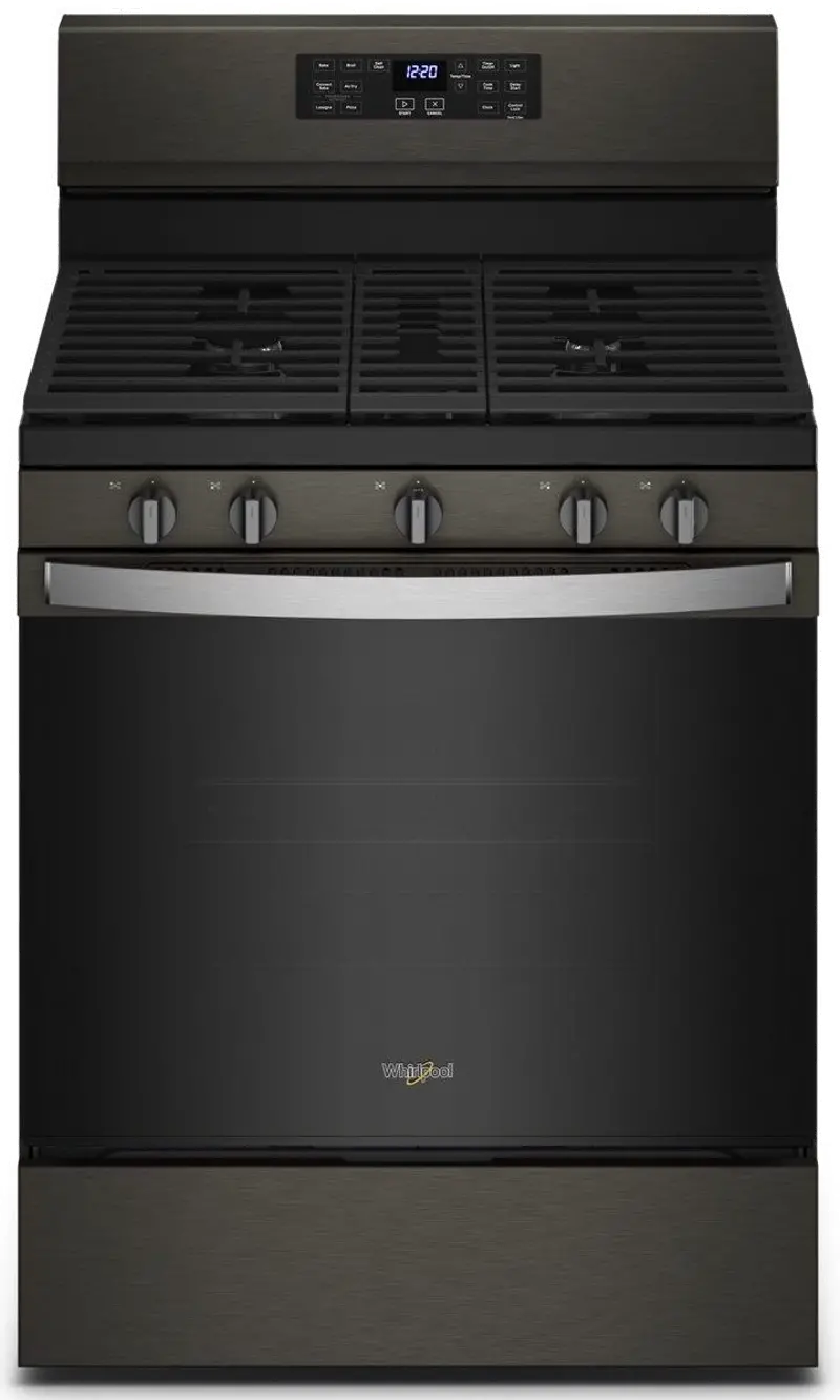 Whirlpool 5 cu ft Gas Range - Black Stainless Steel