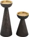 Large Barone Black and Gold Candleholder