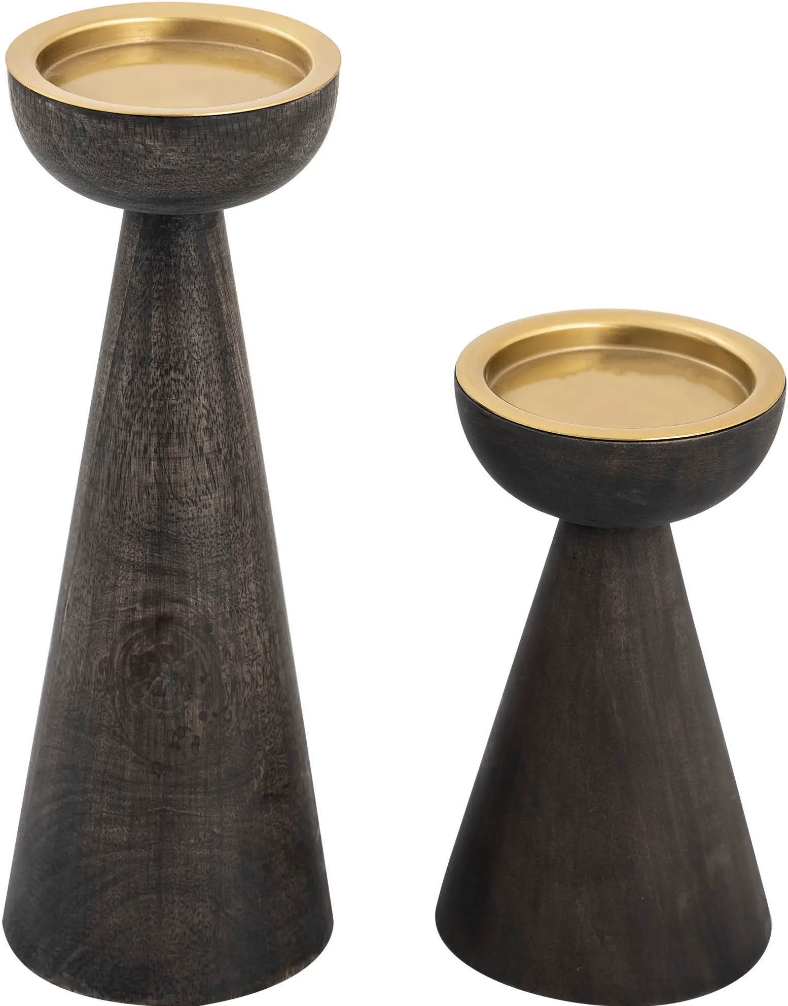 Small Barone Black and Gold Candleholder-1
