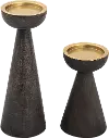 Small Barone Black and Gold Candleholder