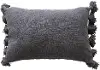 DF3616/LUMBAR-PILLOW Cotton Lumbar Black Pillow With Tassels