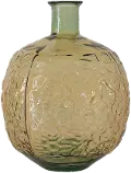 AH1630/GREEN-VASE Embossed Green Glass Vase