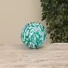 Solar Light Green and White Glass Orb