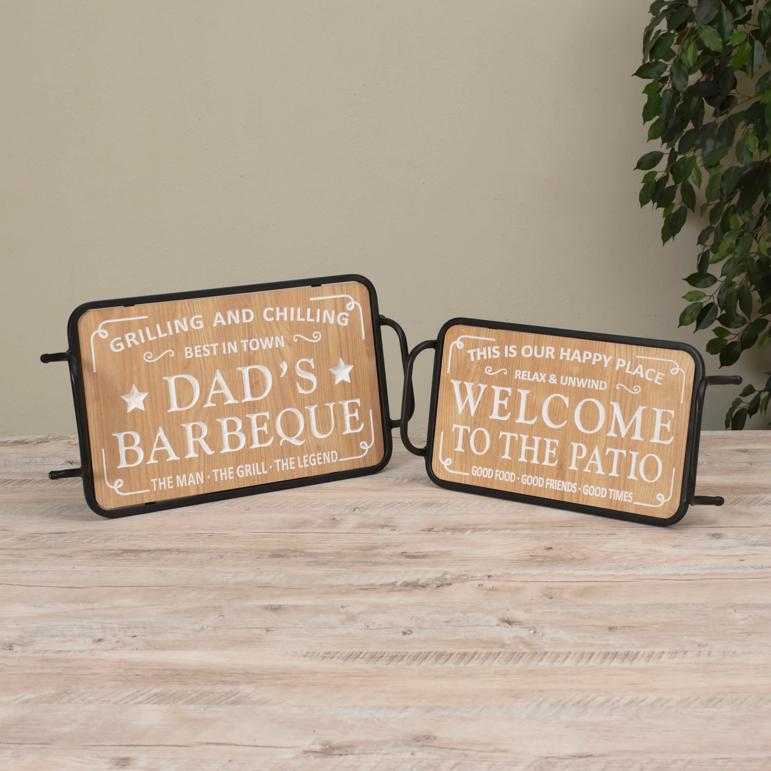 Large Engraved Tray With Metal Handle-1