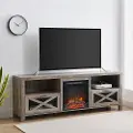 W70FPABGW Walter Gray 70 Fireplace TV Stand - Walker Edison