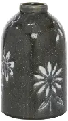 Black Flower 10 Inch Ceramic Vase