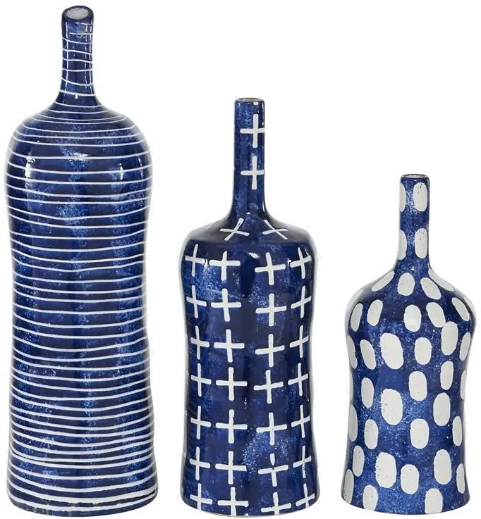 Medium Ceramic Blue & White Vase-1