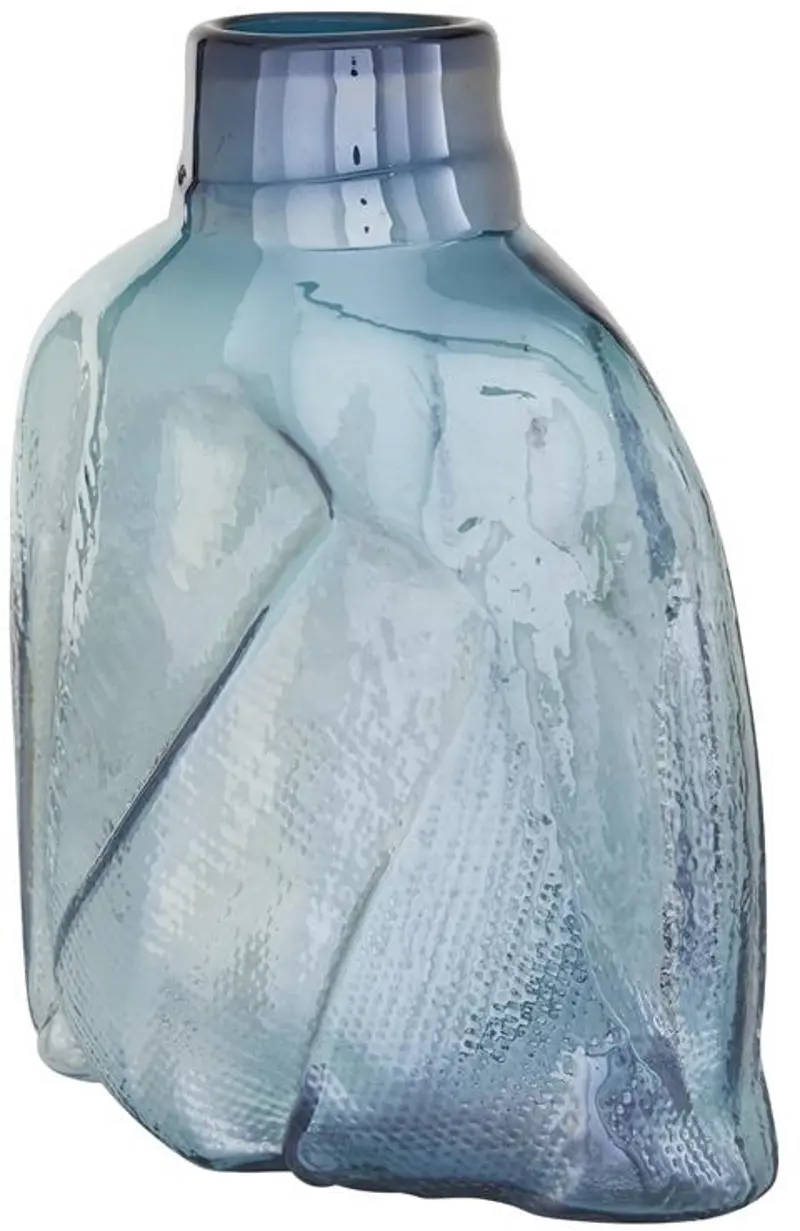 12 Inch Blue Glass Vase