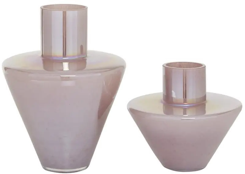 Large 12 Inch Mauve Glass Vase