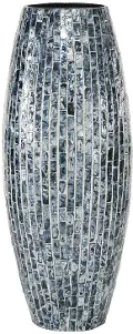 Mother of Pearl Blue Lacquer 19 Inch Vase