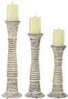 15 Medium Whitewash Candle Holder