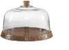 Crafted Wood and Glass Cloche Set With Base