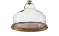 Wood and Glass Cloche Set With Base