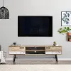 Aurora Mid-Century Modern 71  Warm Beige TV Bench