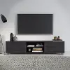 Hollywood Modern 71  Dark Grey Wood Grain TV Stand with Doors