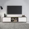 Hollywood Modern 71  White and Brown Wood Grain TV Stand with Doors