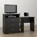Rebel Transitional Espresso 3 in 1 Media Dresser and Desk Combo