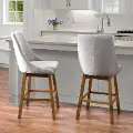 Boston Light Gray Counter Height Stools, Set of 2