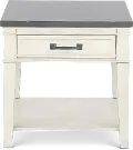 Del Mar Antique White and Gray End Table