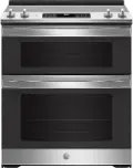 JSS86SPSS GE Slide-In Double Oven Range - Stainless Steel