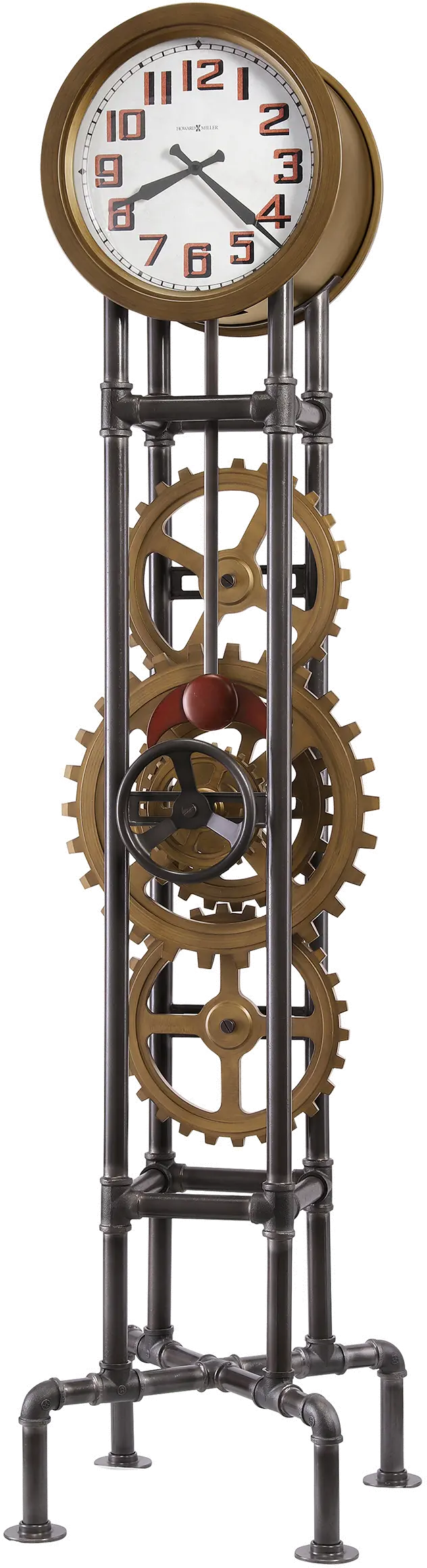 Curtis Black and Bronze Quartz Floor Clock-1